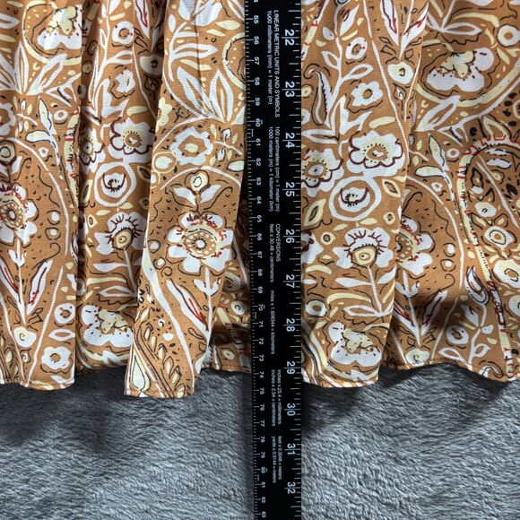 Melloday Anthropologie Women Peasant Top Sheer Floral Boho Western Large G342 - Picture 7 of 10